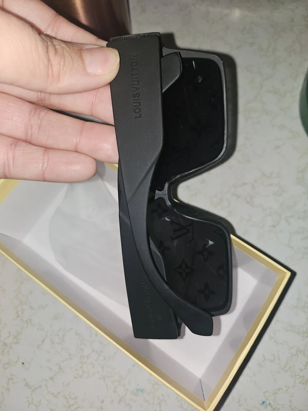 Louis Vuitton Black Monogram VR Shield Cover